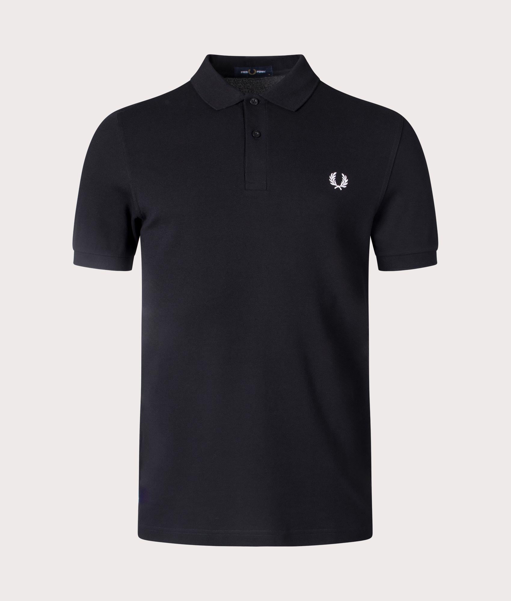 Fred Perry The Fred Perry Polo Shirt in Black, 100% Cotton. At EQVVS Menswear. Front detail shot