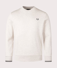 Crew Neck Sweatshirt: W50 Porridge Emerald/Anchor Grey 