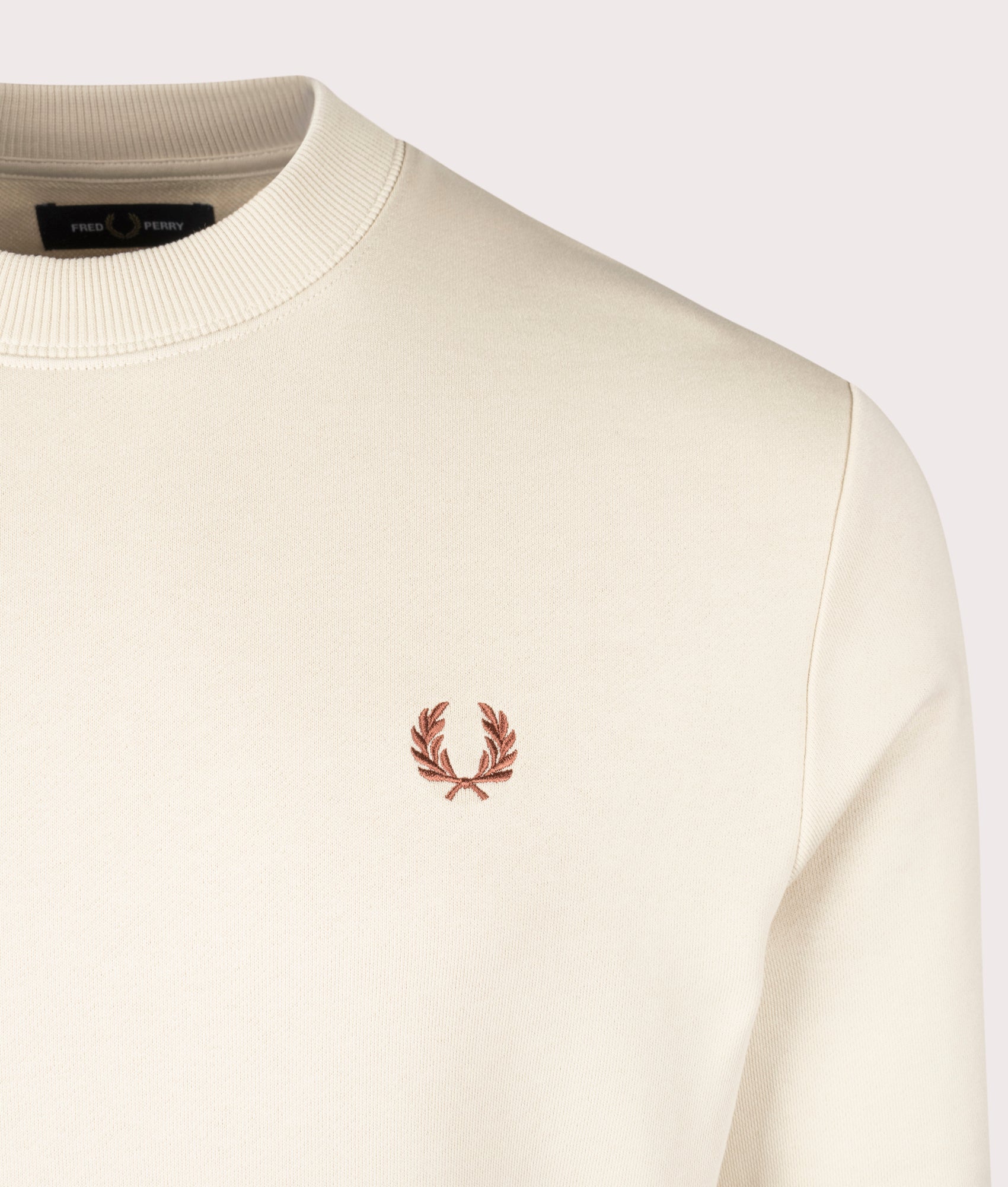 Crew Neck Sweatshirt Oatmeal/Whiskey Brown | Fred Perry | EQVVS