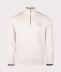 Quarter Zip Sweatshirt: W50 Porridge Marl/Anchor Grey 