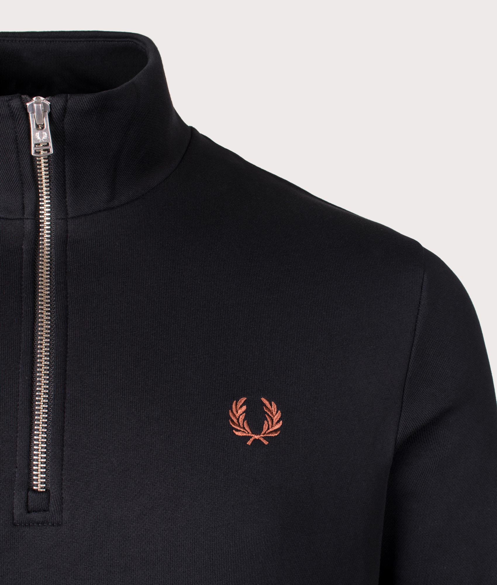 Quarter Zip Sweatshirt Black | Fred Perry | EQVVS