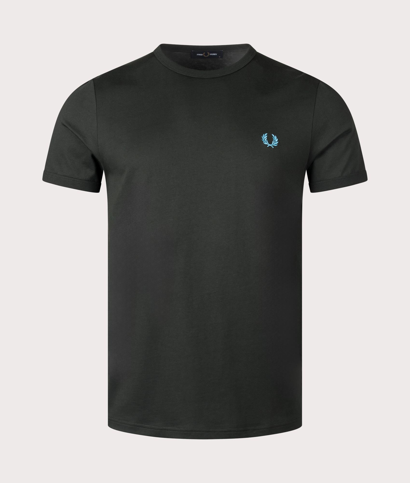 Fred Perry Ringer T-Shirt in Night Green at EQVVS Menswear Front Shot