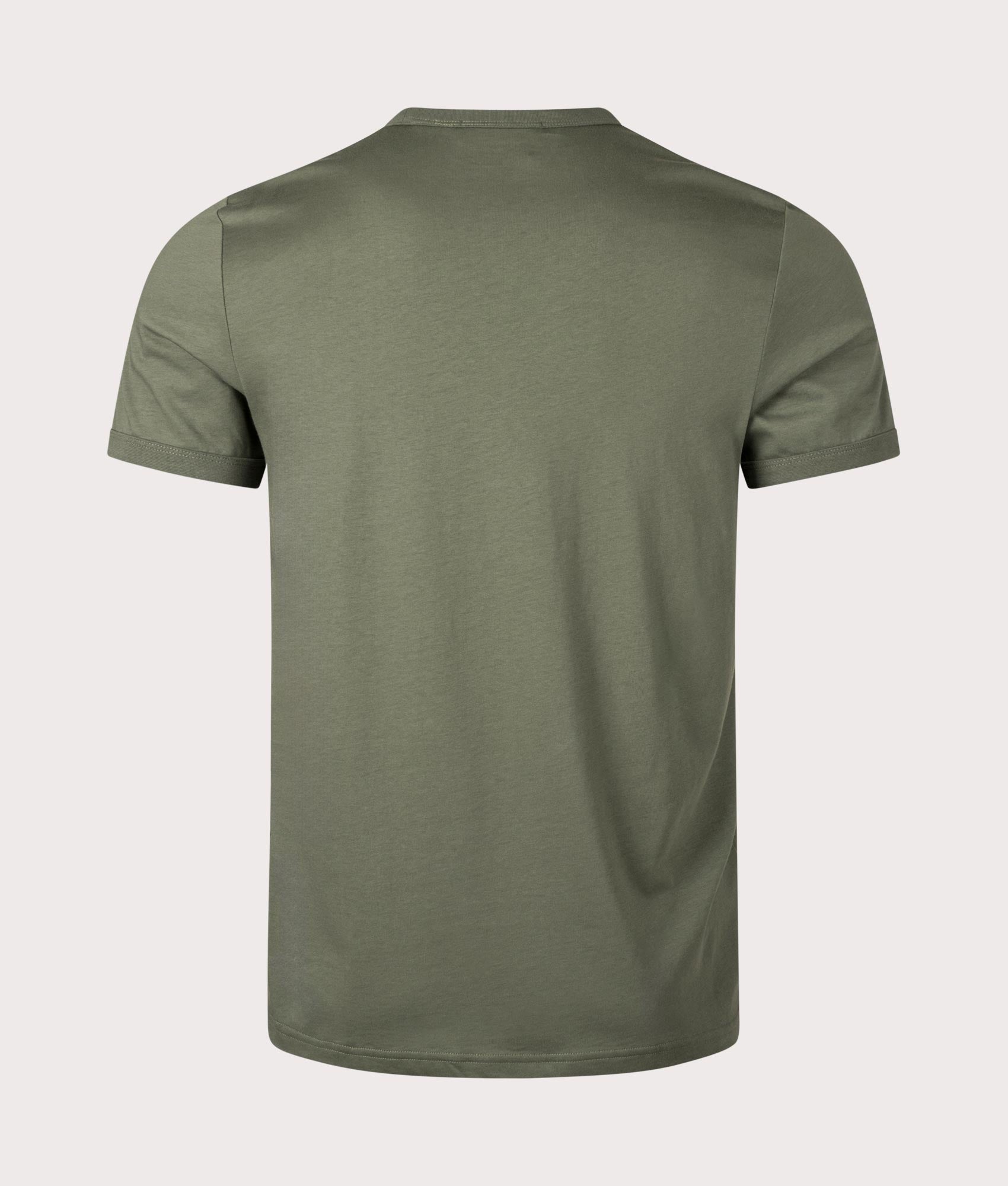Ringer T-Shirt in Laurel Wreath Green by Fred Perry. EQVVS Shot.