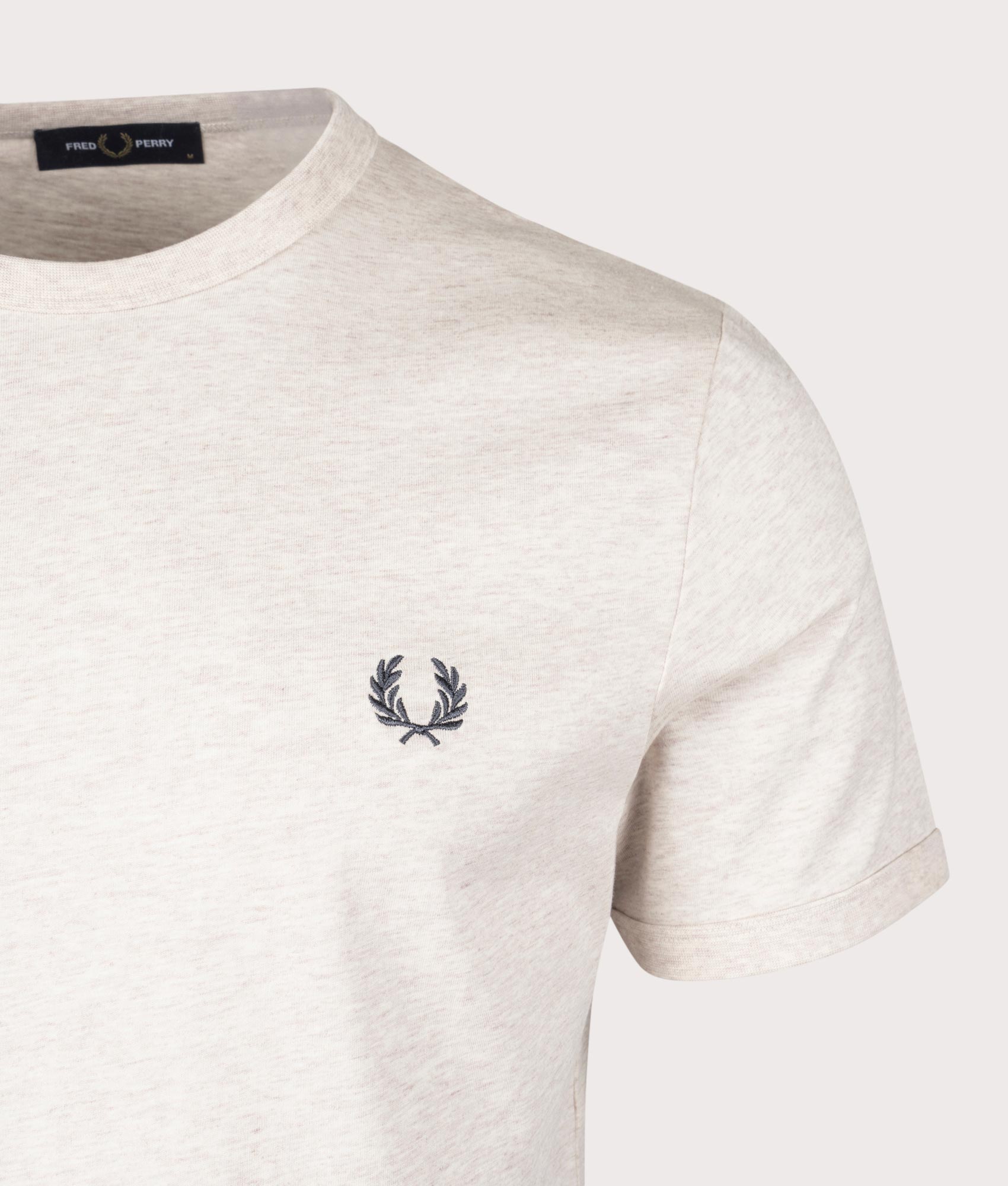 Ringer T-Shirt in Porridge Marl by Fred Perry. EQVVS Shot.