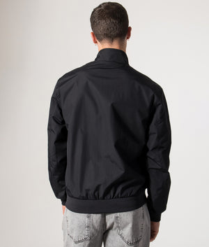  Fred Perry Brentham Jacket in Black at EQVVS Menswear. Model back shot. 