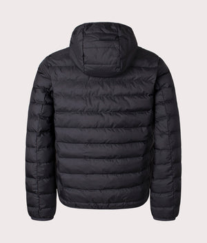 Fred Perry Hooded Insulated Jacket Black. Shot at EQVVS. Reverse shot. 