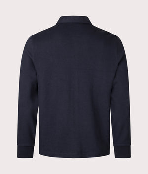 Navy Polo Style Overshirt by Fred Perry. Shot at EQVVS. Reverse shot. 