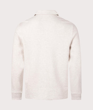 Polo Style Overshirt Porridge Marl Fred Perry. Shot at EQVVS. Reverse image.