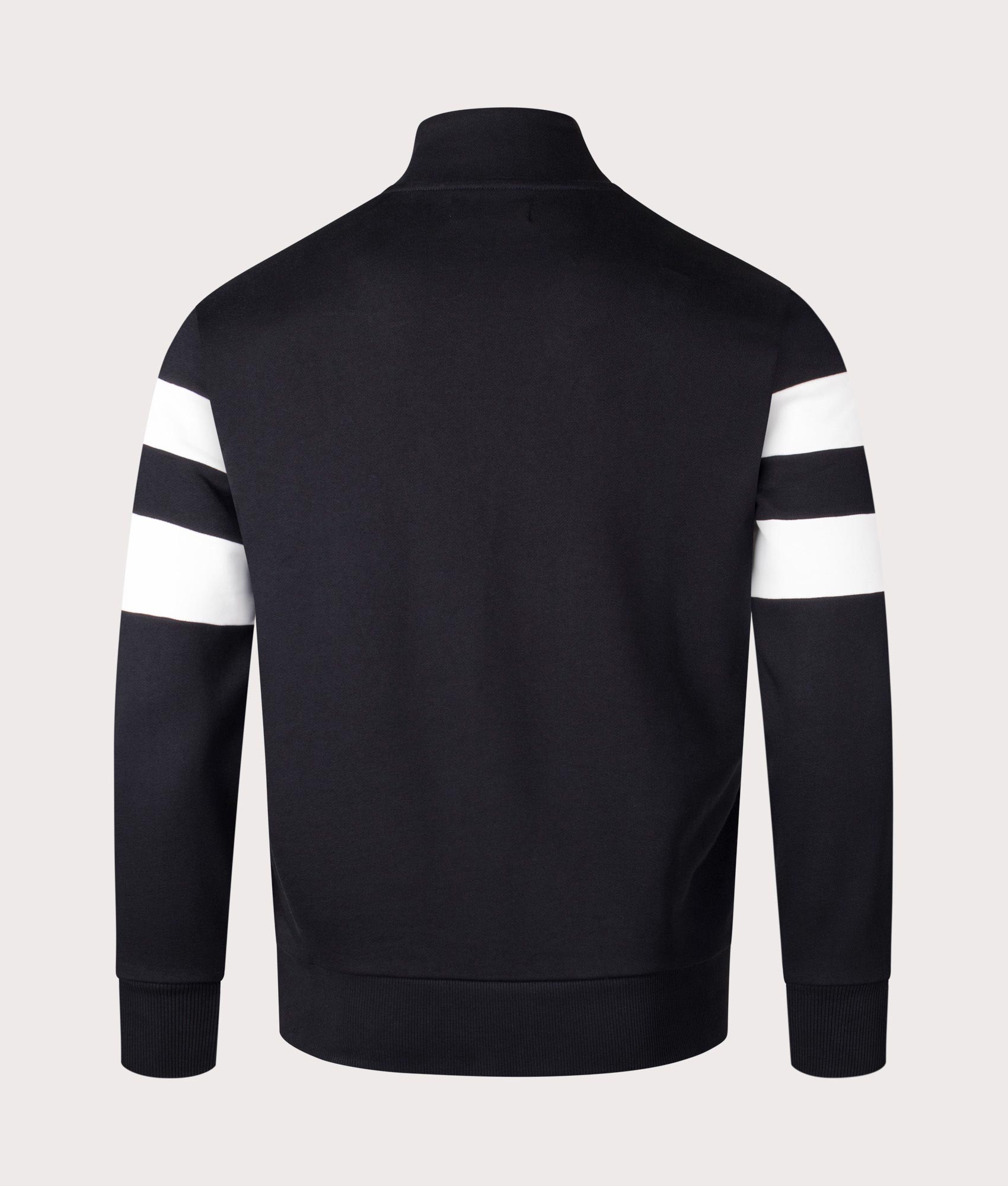 Quarter Zip Tipped Sleeve Sweatshirt Black | Fred Perry | EQVVS