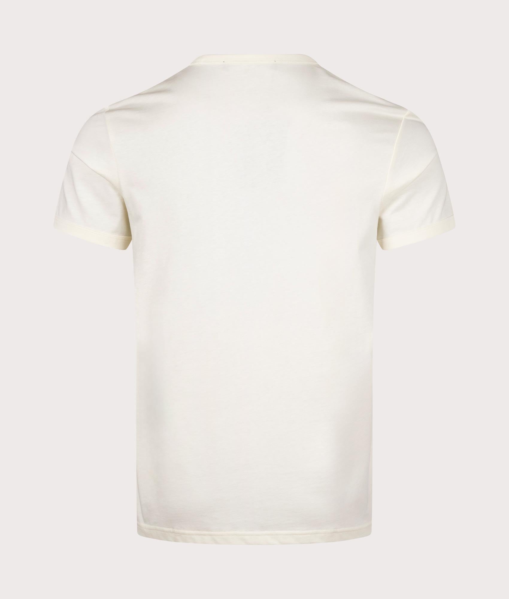 Fred Perry Ringer T-Shirt in F79 Ecru, 100% Cotton. At EQVVS Menswear. Back shot