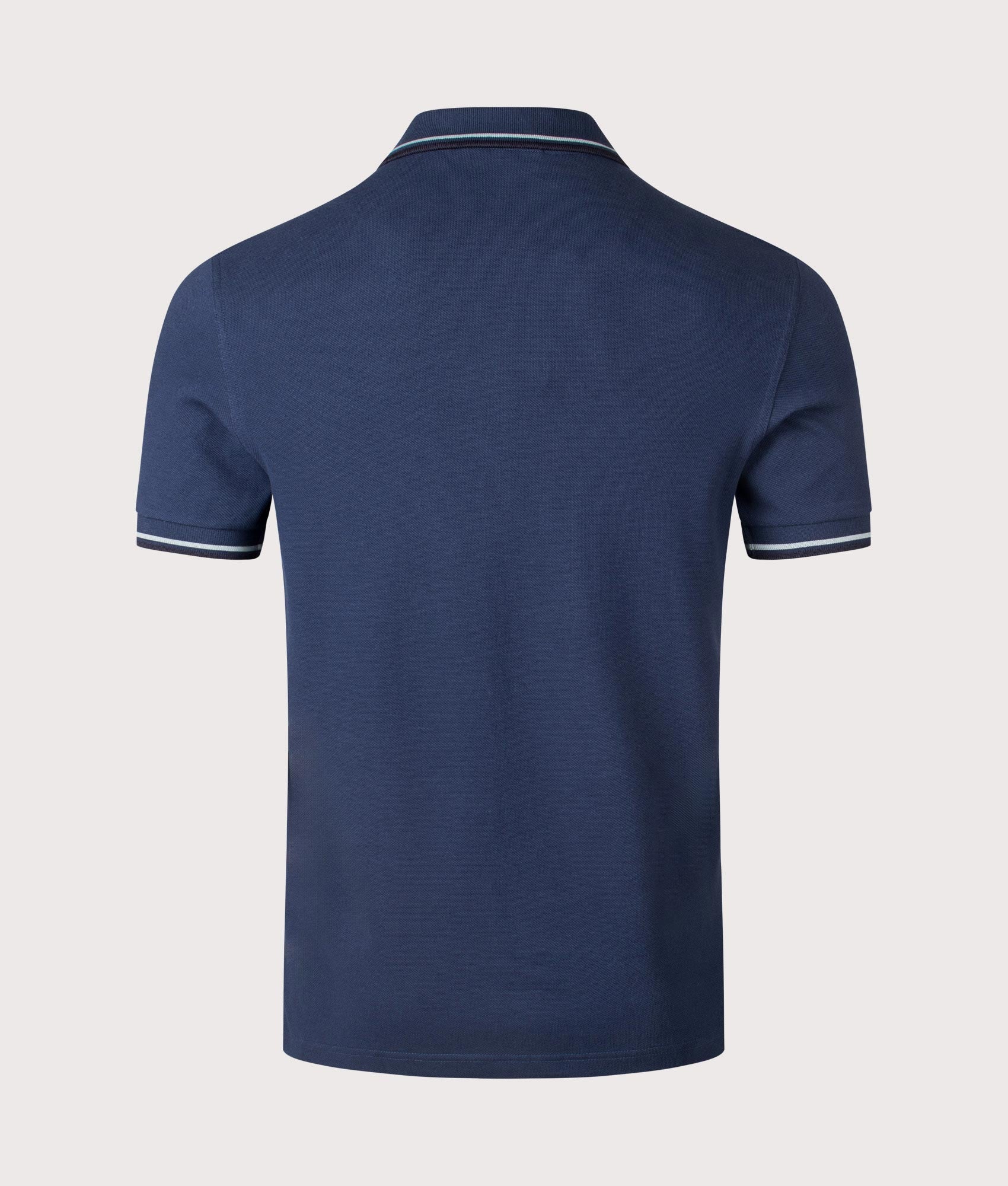 Fred Perry Twin Tipped Polo Shirt in Tennis Blue. Shot at EQVVS. Reverse shot.