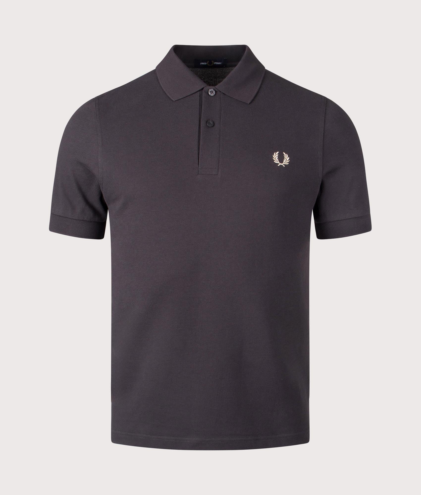 Fred Perry Polo Shirt in Anchor Grey. Shot at EQVVS. Front shot. 