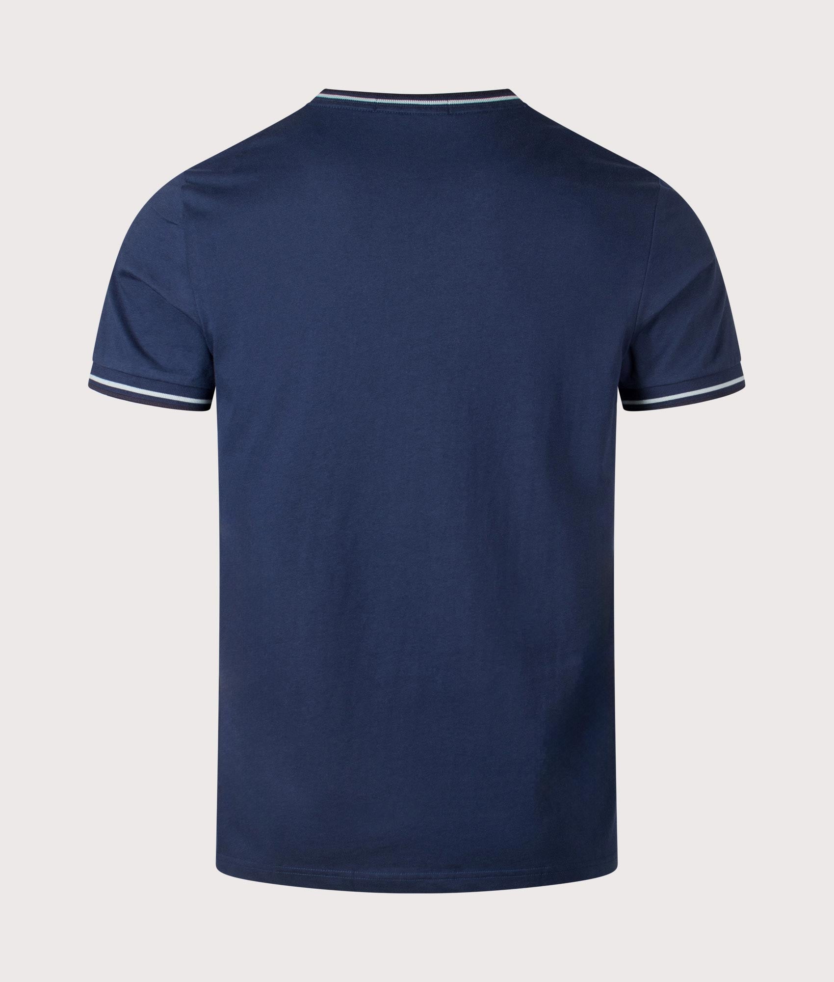 Fred Perry Twin Tipped T-Shirt in Tennis Blue. Shot at EQVVS.  Reverse shot.