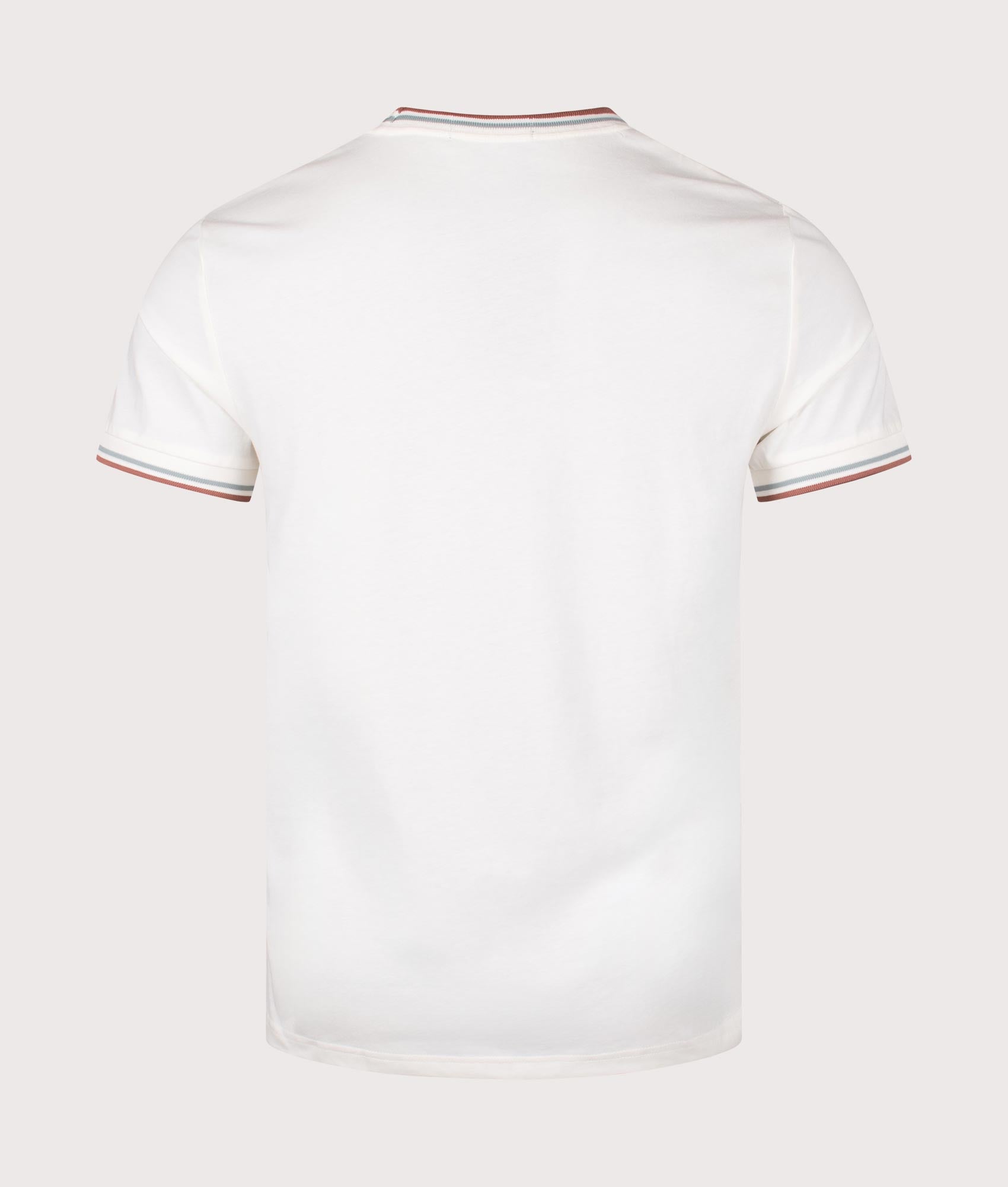 Fred Perry Twin Tipped T-Shirt in Light Ecru. Shot at EQVVS. Back shot. 