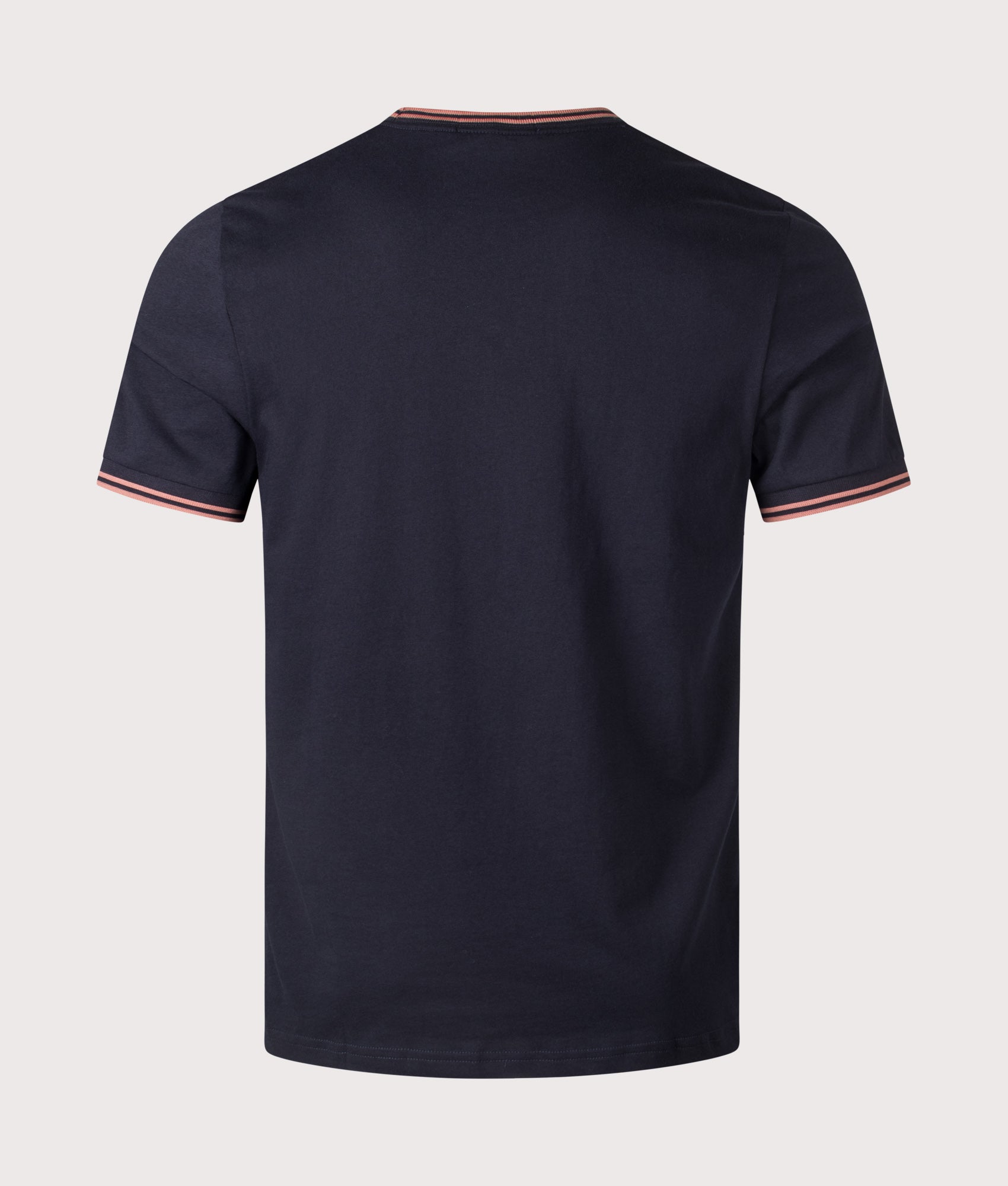 Fred Perry Twin Tipped T-Shirt in navy. Shot at EQVVS,  back shot.