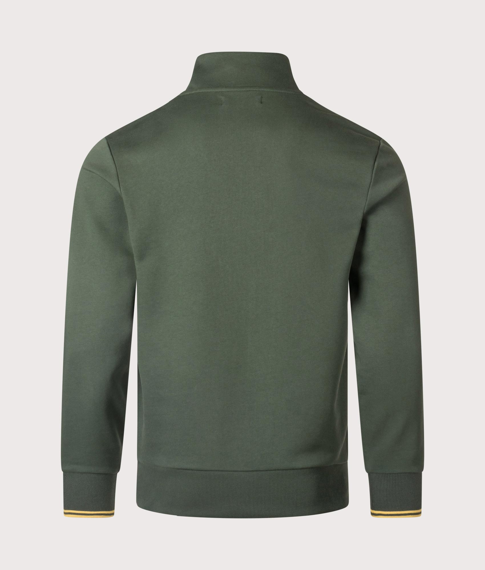 Fred Perry, Quarter Zip Sweatshirt, Court green, Eqvvs Menswear, back shot angle