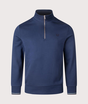 Quarter Zip Sweatshirt in Tennis Blue Fred Perry EQVVS Menswear