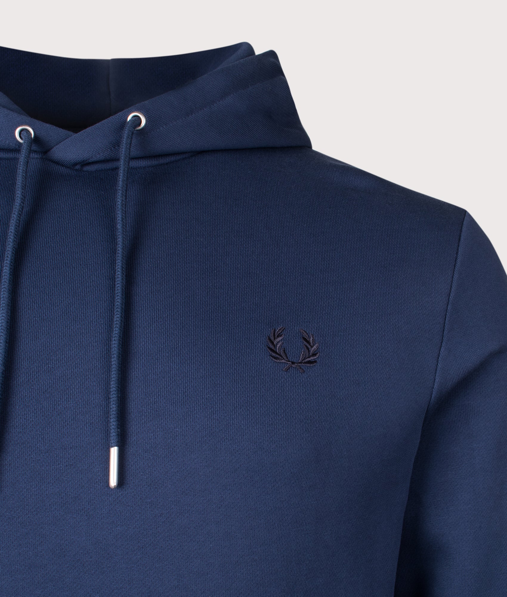 Fred Perry, Twin Tipped Hoodie, Tennis Blue, Eqvvs Menswear, detailed shot angle