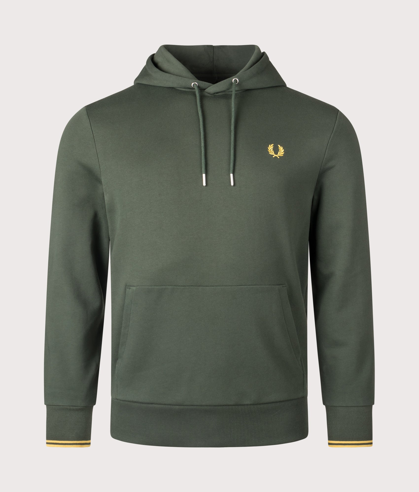 Fred Perry, Twin Tipped Hoodie, Court Green, Eqvvs Menswear, front shot angle
