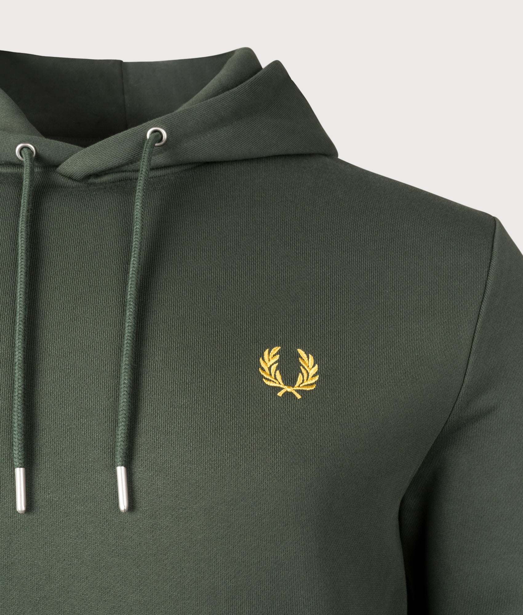 Fred Perry, Twin Tipped Hoodie, Court Green, Eqvvs Menswear, detailed shot angle