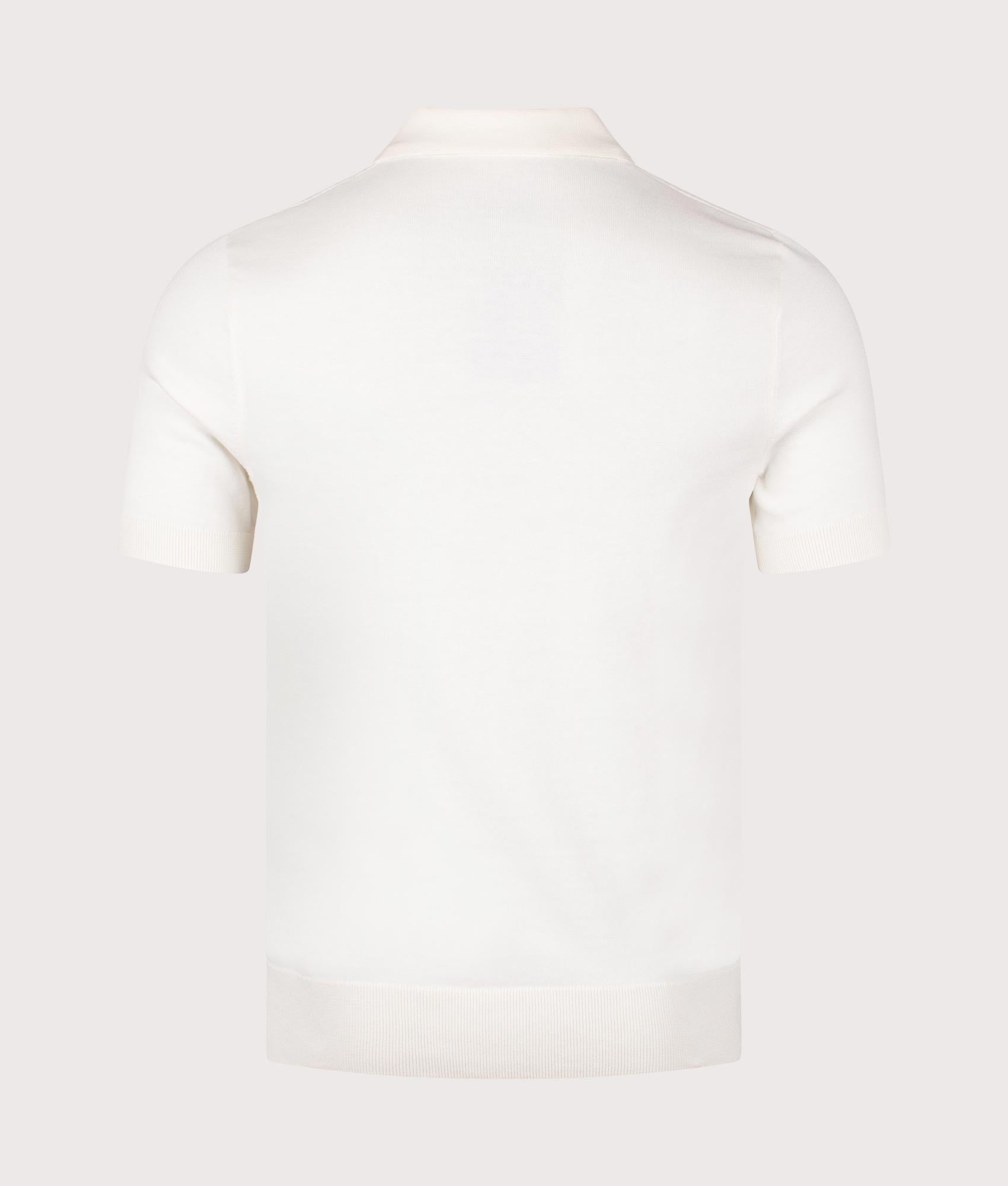 Fred Perry Panelled Polo Shirt in Light Ecru. Shot at EQVVS. Reverse shot. 