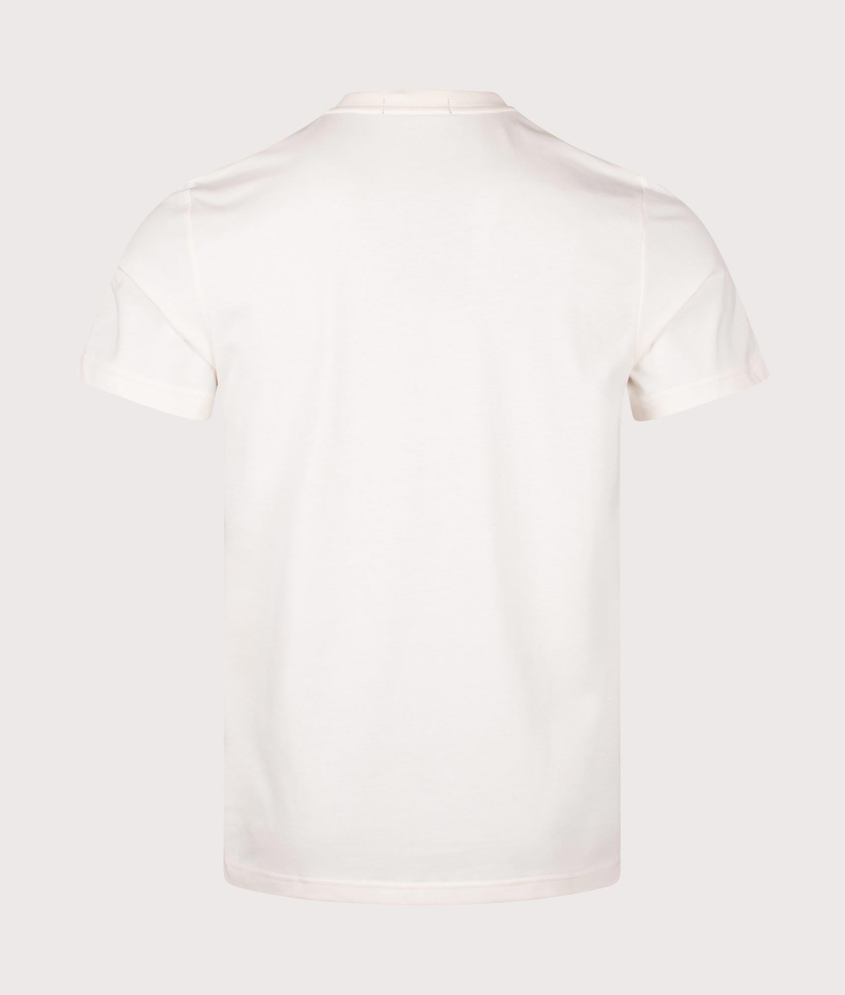 Fred Perry embroidered T-shirt in Ecru, 100% cotton at EQVVS. Back shot. 