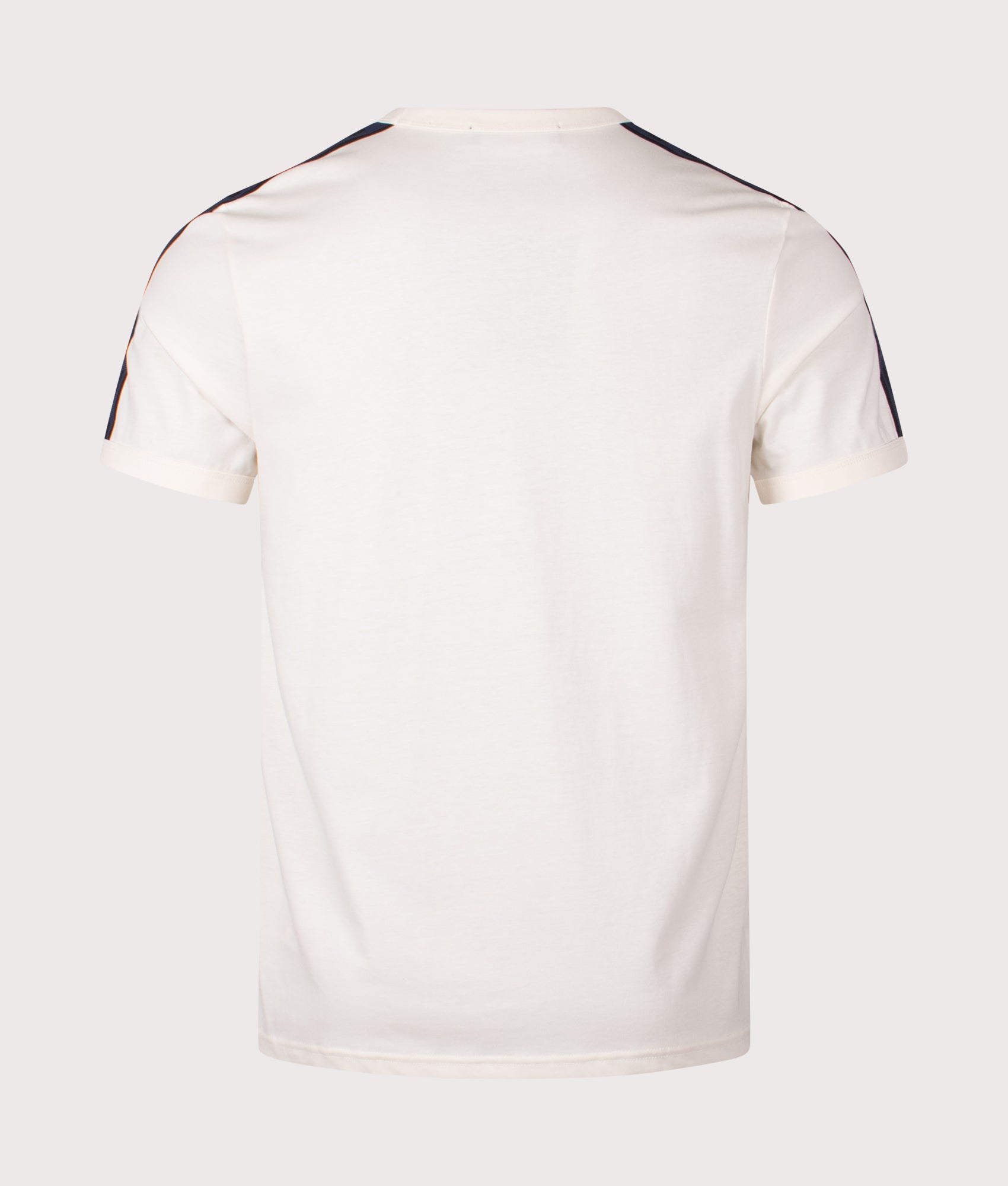 Fred Perry Contrast Tape Ringer T-Shirt in Ecru. Shot at EQVVS.  Back shot. 