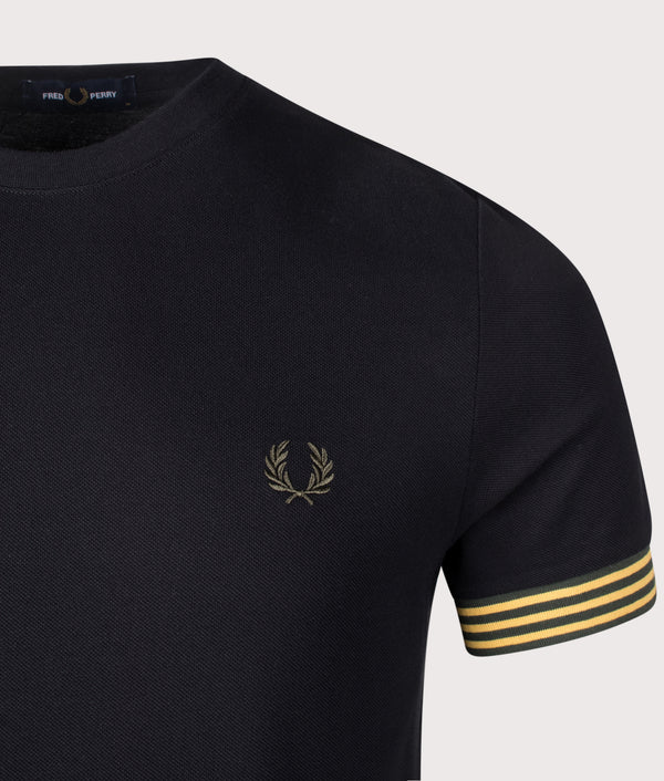 Striped Cuff T-Shirt Black | Fred Perry | EQVVS