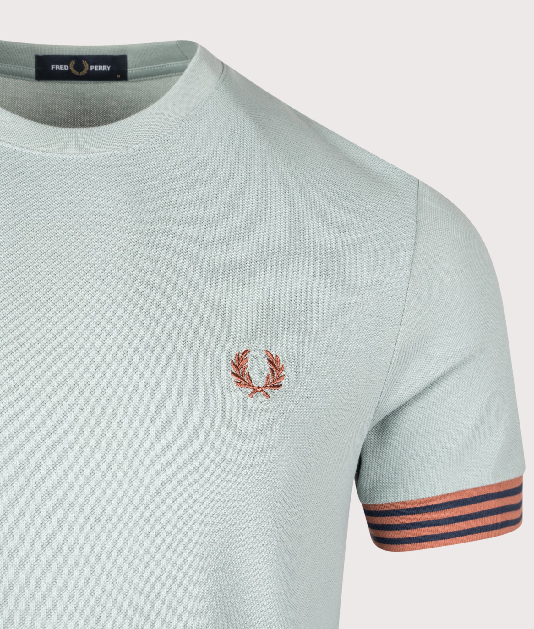 Striped Cuff T-Shirt Silver Blue | Fred Perry | EQVVS