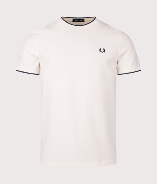Regular Fit Crepe Piqué T-Shirt in Ecru | Fred Perry | EQVVS