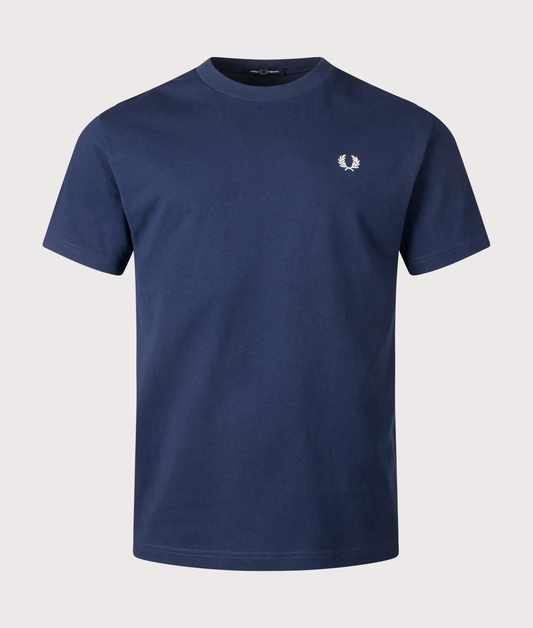 Fred Perry, Embroidered Champion T-Shirt, Tennis Blue, Eqvvs Menswear, front shot angle