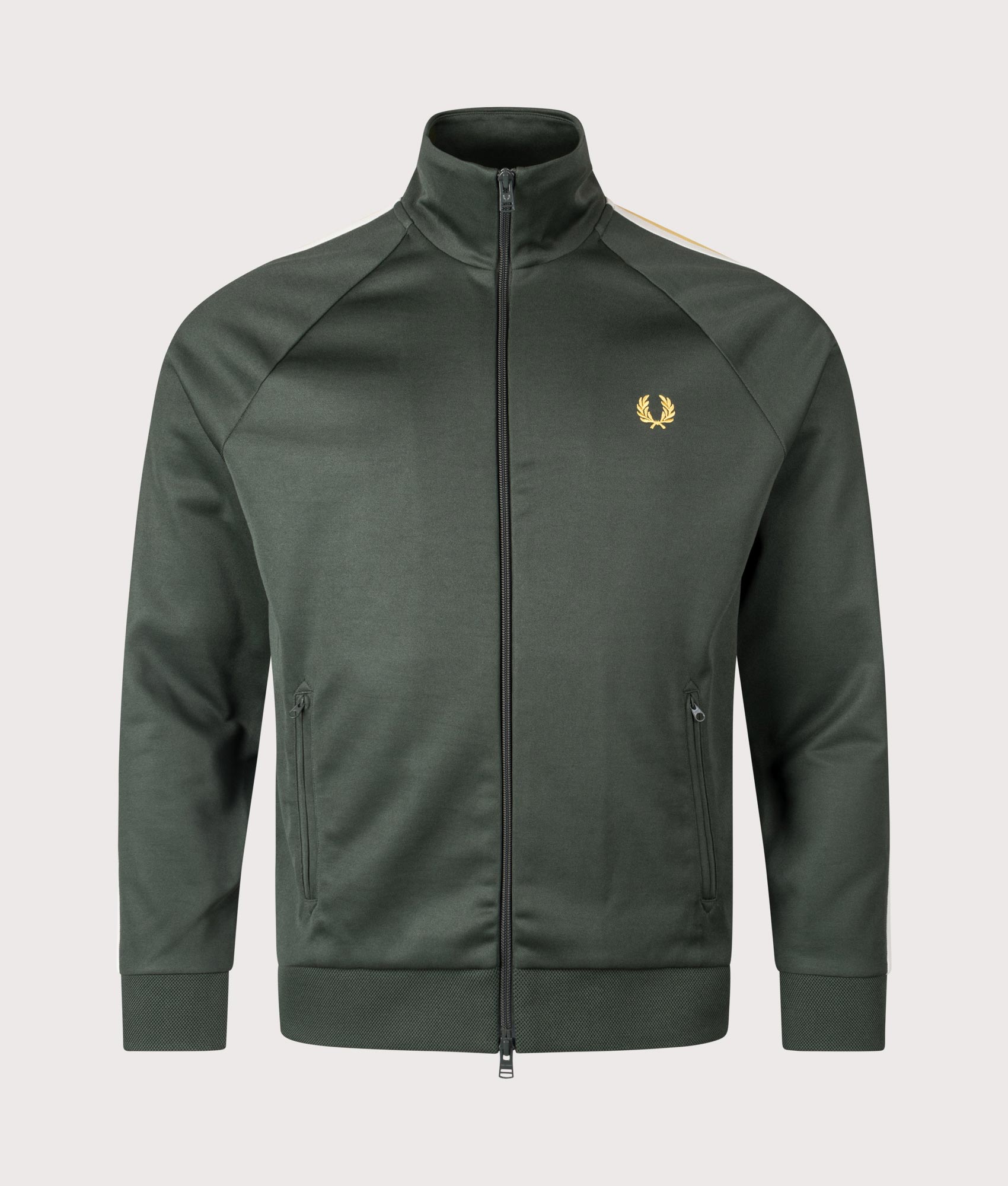 Two Colour Tape Track Jacket in Court Green | Fred Perry | EQVVS