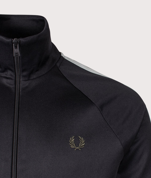 Two Colour Tape Track Top in Black | Fred Perry | EQVVS