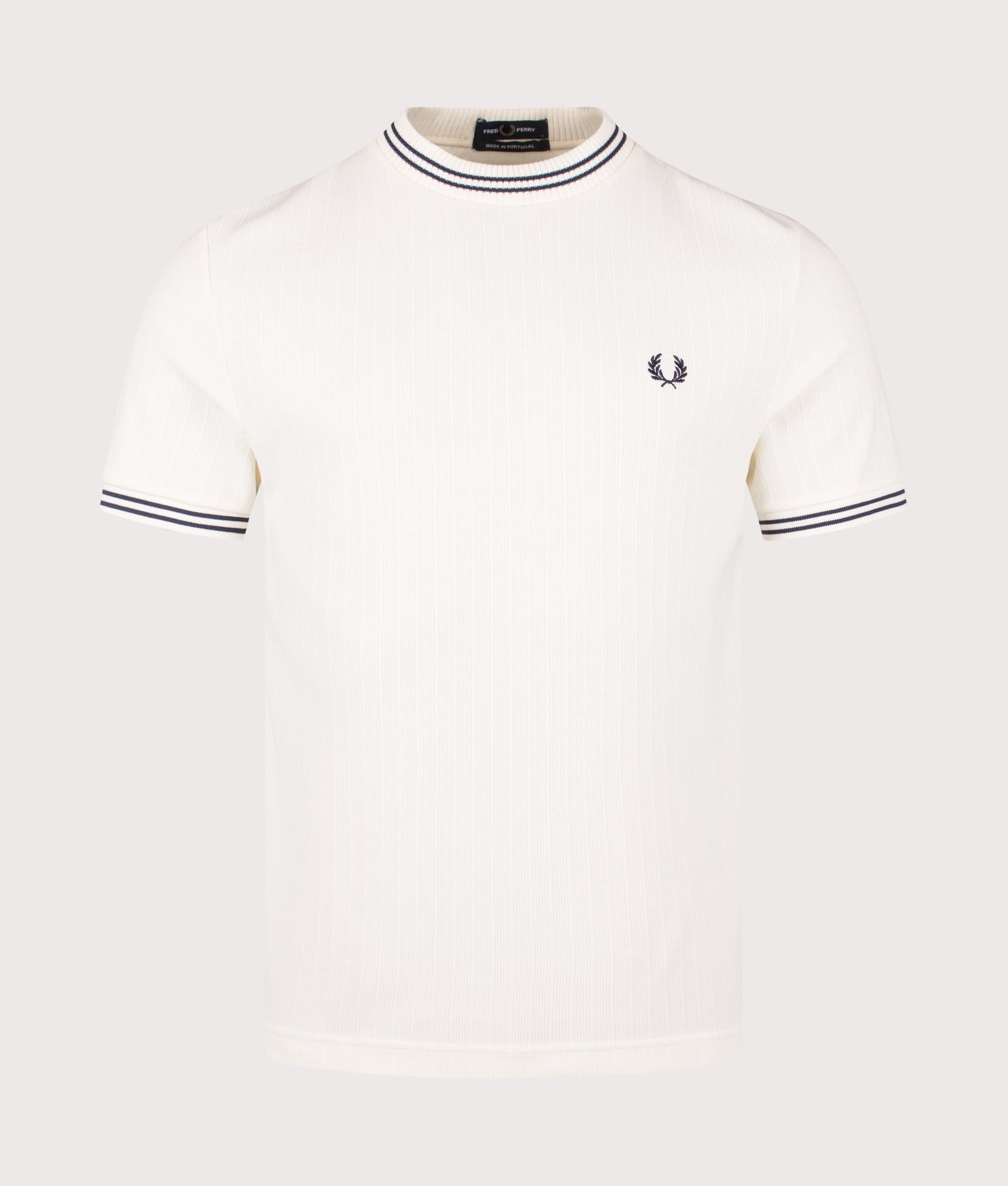 Fred Perry Ribbed jersey T-shirt in Ecru | EQVVS Menswear