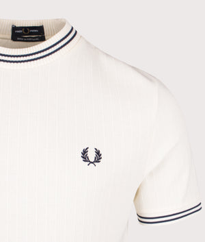 【FRED PERRY】 ★ Ribbed Jersey T-Shirt ★ Black, Blue, Ecru Fred Perry Ribbed Jersey T Shirt Ecru | Mainline Menswear Canada