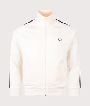 Quarter Zip Sweatshirt in Ecru & Tennis Blue | Fred Perry Quarter Zip Sweatshirt in Ecru & Tennis Blue | Fred Perry