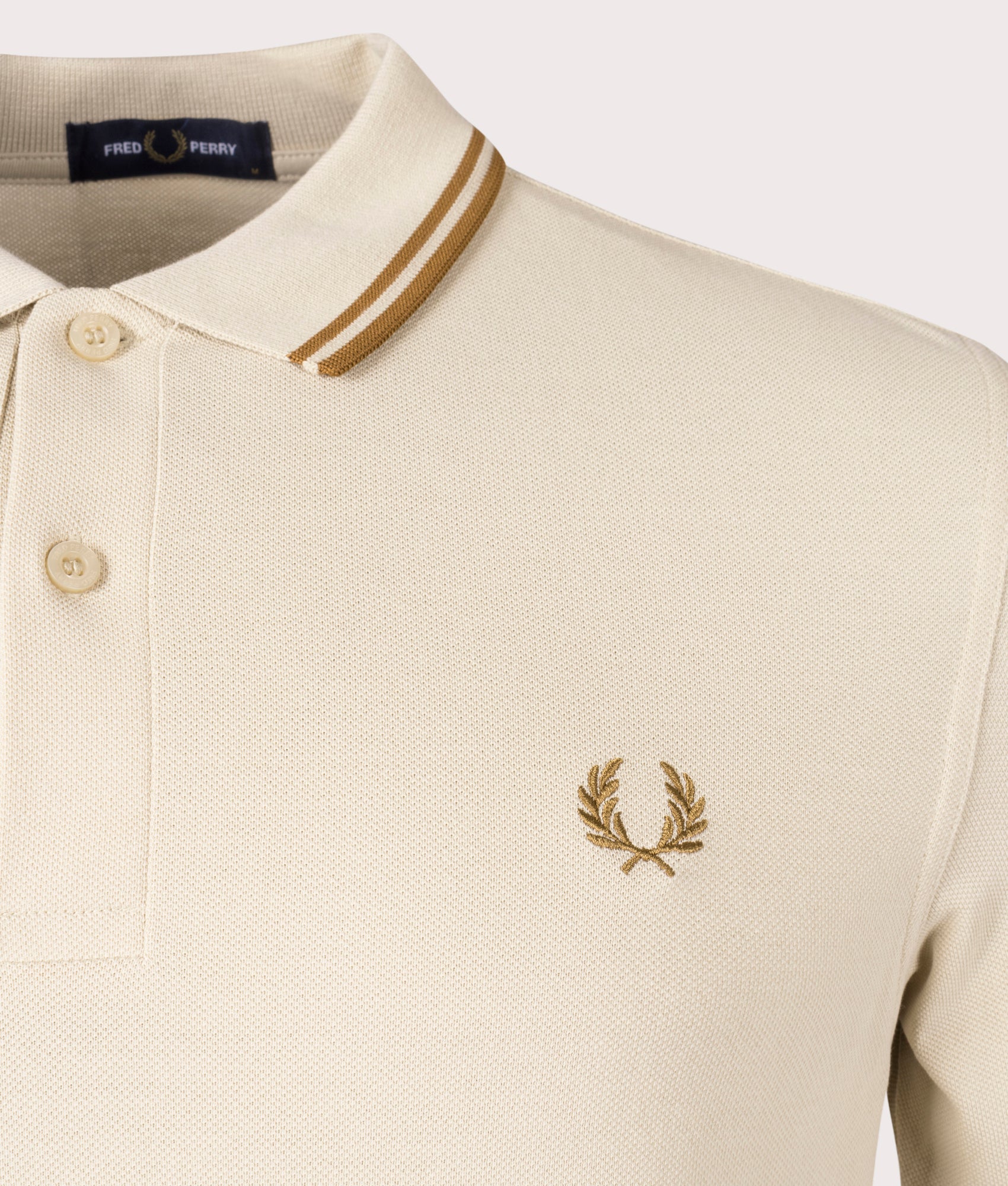 Twin-Tipped-Fred-Perry-Polo-Shirt-Oatmeal/Dark-Caramel-Navy-Fred-Perry-EQVVS