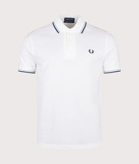 Twin Tipped Fred Perry Polo Shirt: 300 White/Ice/Navy 