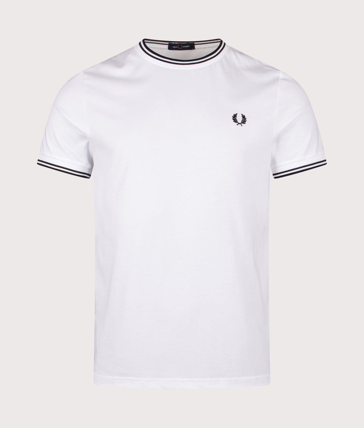 Regular Fit Twin Tipped T-Shirt in White | Fred Perry | EQVVS