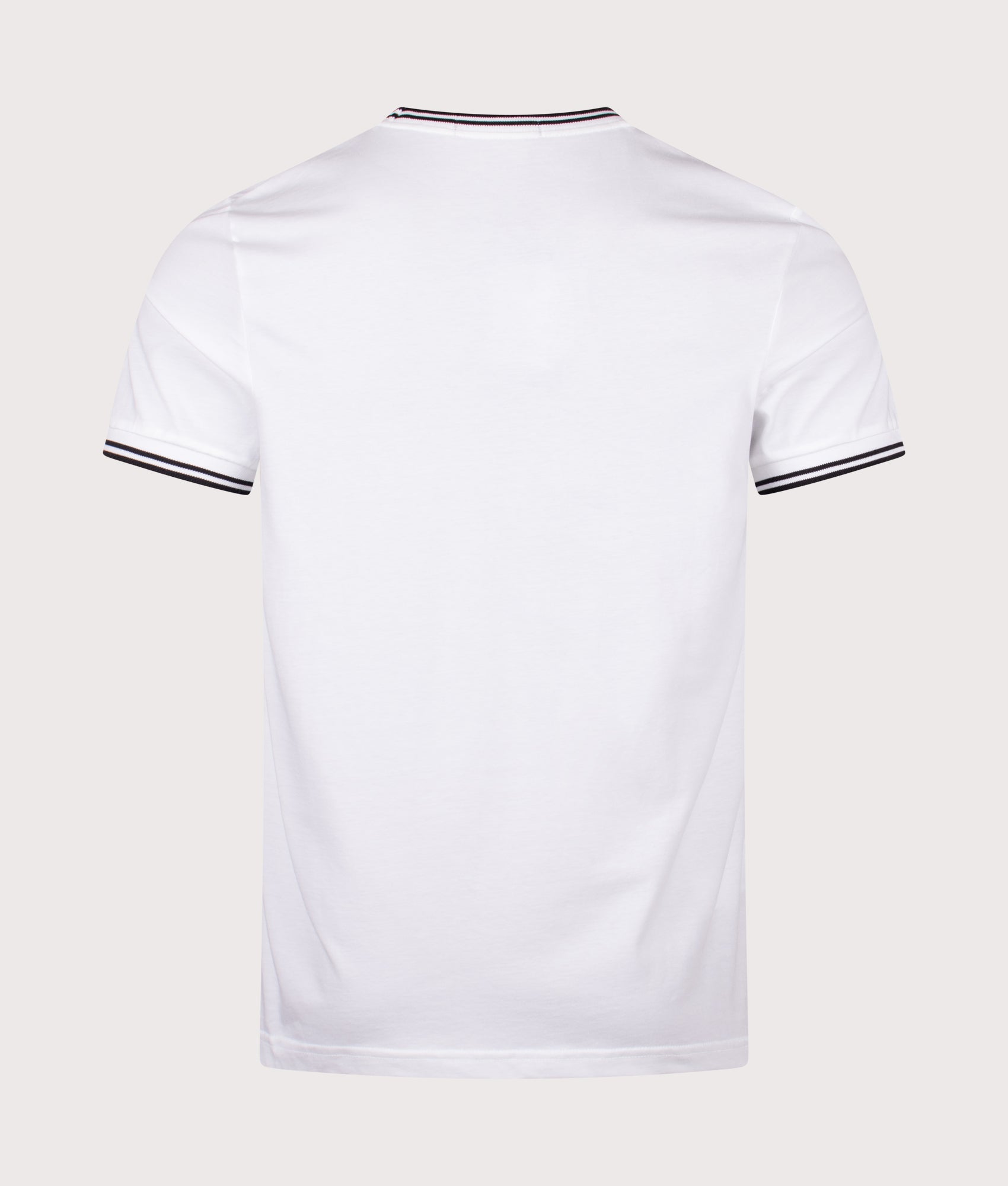 Fred Perry Twin Tipped T-Shirt in White at EQVVS Menswear. Back shot.