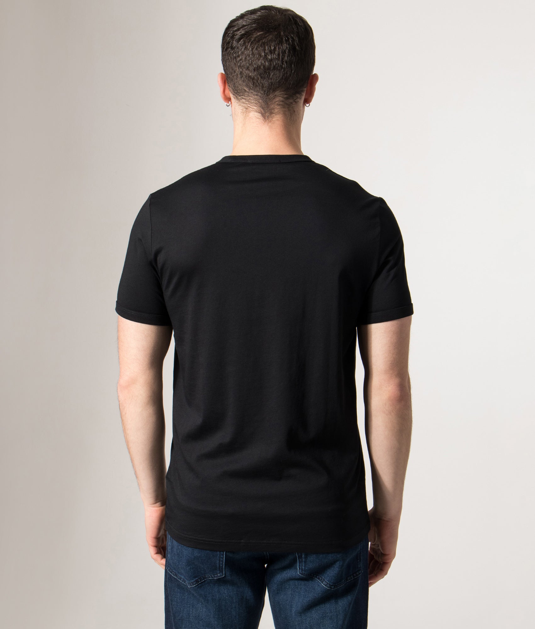 Fred Perry Ringer T-Shirt in Core Black at EQVVS Menswear. Back shot.