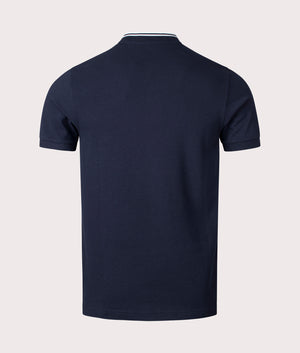 Bomber Collar Polo Shirt in navy by Fred Perry at EQVVS.  Reverse shot
