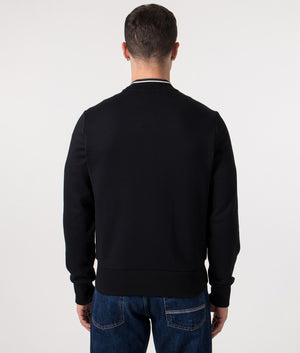 Fred Perry Zip Through Bomber Jacket in Black Model back Shot EQVVS
