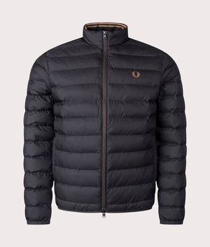 Fred Perry Insulated Jacket in Black at EQVVS. Front Shot.