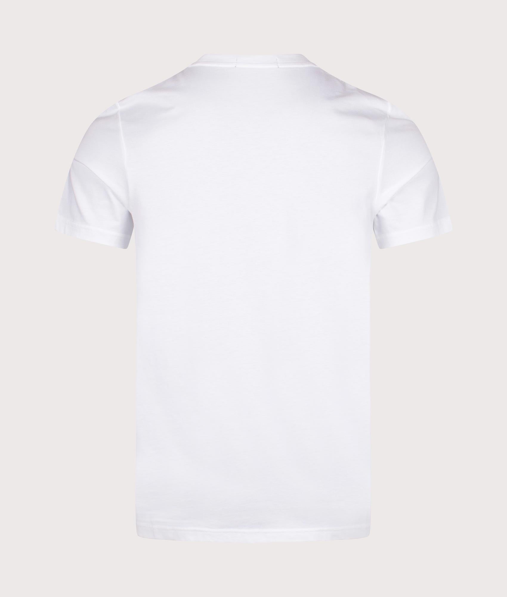 Fred Perry Embroidered White T-shirt, 100% Cotton at EQVVS. Back shot. 