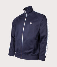 Zip Through Taped Track Top: 885 Carbon Blue 