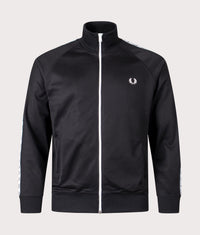 Zip Through Taped Track Top: 198 Black 