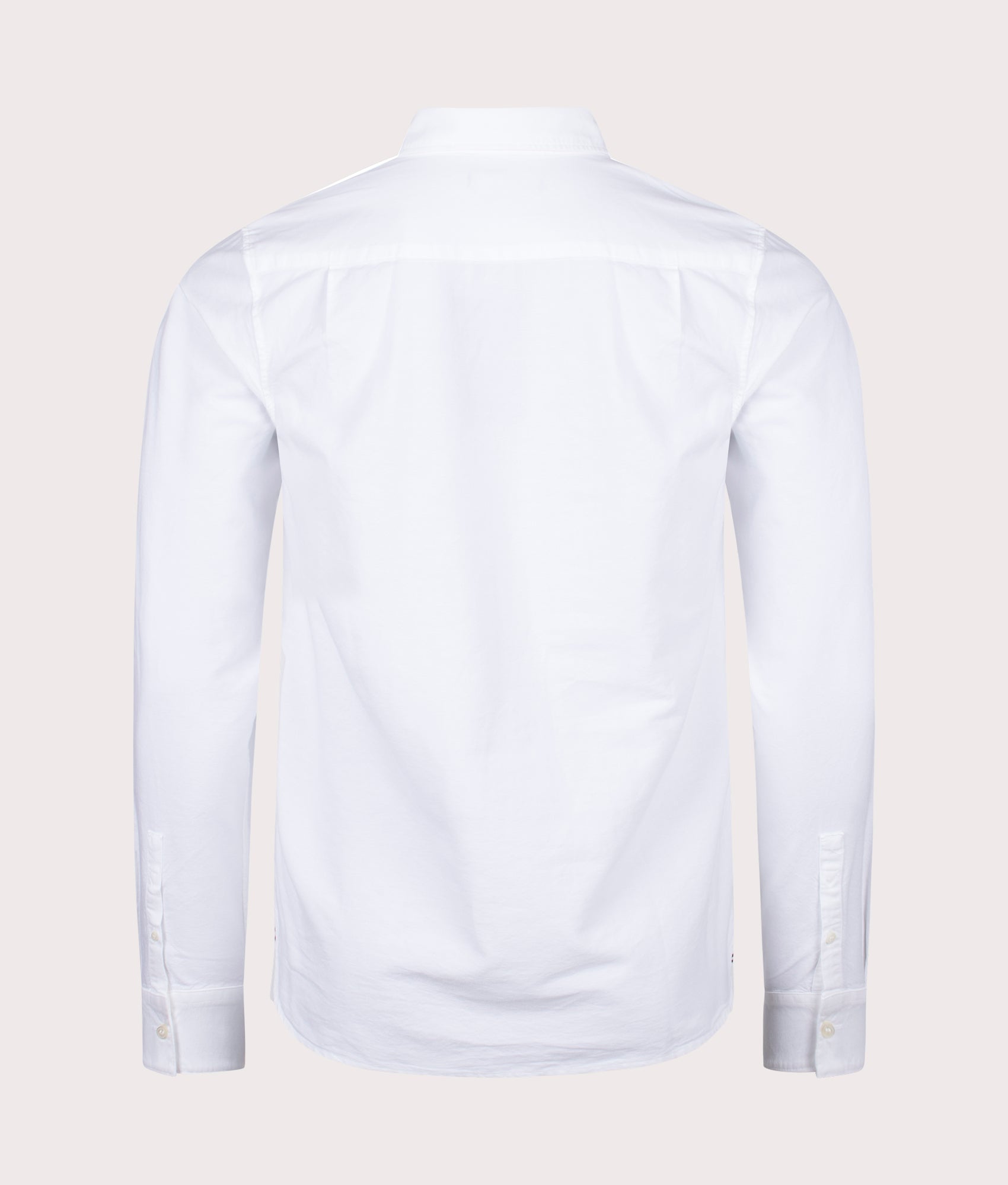 Fred Perry Oxford Shirt in White at EQVVS Menswear. Back shot.