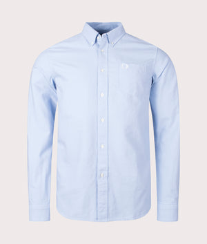 Fred Perry Oxford Shirt in Light Smoke Blue Front Shot by EQVVS