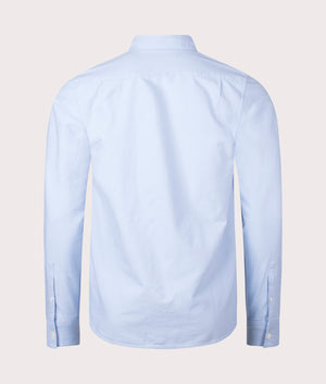Fred Perry Oxford Shirt in Light Smoke Blue Back Shot by EQVVS